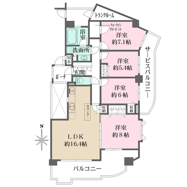 磯子汐見台ヒルズの間取図