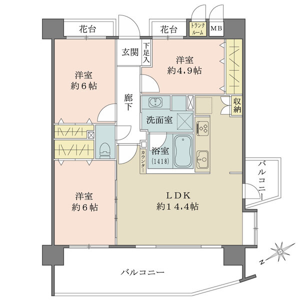ライオンズヴィアーレ港北ニュータウンの間取図