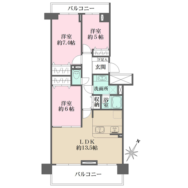 港北パークヒルズ壱番館の間取図