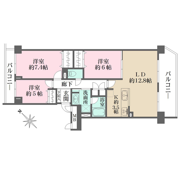 港北パークヒルズ壱番館の間取図