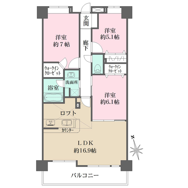 藤和ハイタウン大倉山の間取図