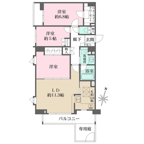 藤和シティホームズ東林間の間取図