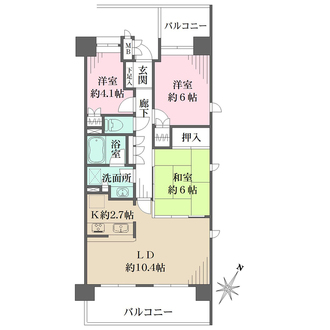 横浜高砂パークハウスの間取図