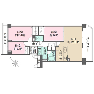 港北パークヒルズ壱番館の間取図