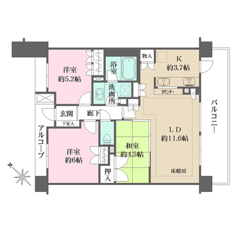 ザ・パークハウス横浜大口の間取図