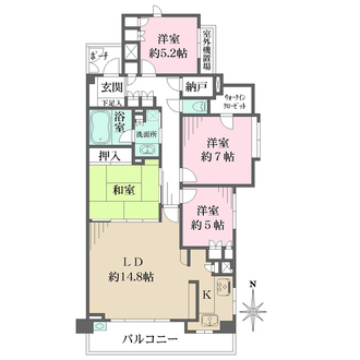 グランノア港北の丘19番館の間取図
