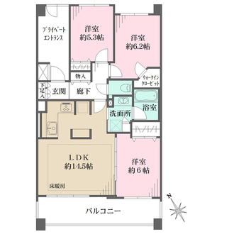 ライオンズマンションセントワーフ横濱の間取図