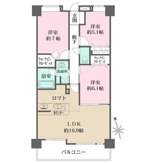 藤和ハイタウン大倉山の間取図