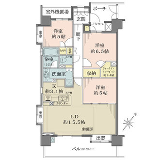 藤和シティホームズ鵠沼東の間取図