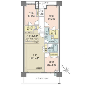ザ・パークハウス横浜新子安ガーデンの間取図