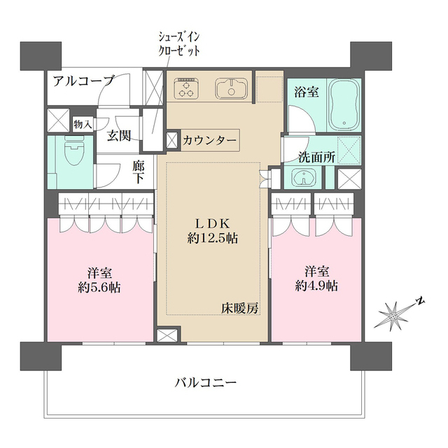 ＢＥＬＩＳＴＡ目黒不動前の間取図
