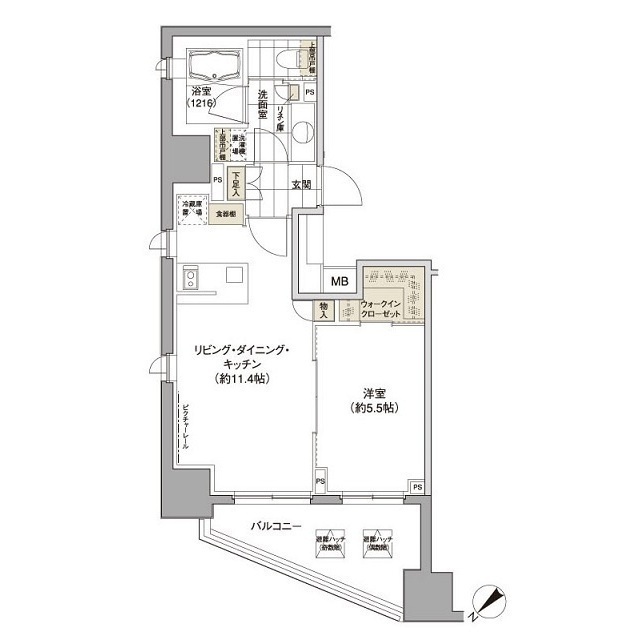パークハビオ渋谷の間取図