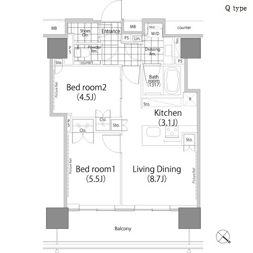 パークハビオ赤坂タワーの間取図