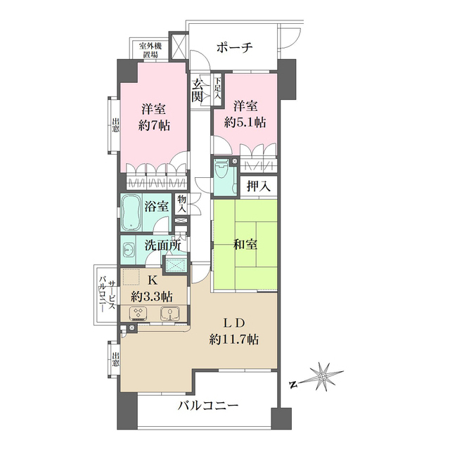 イクス・コア桜新町の間取図