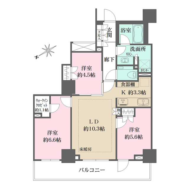 ザ・パークハウス三田ガーデン　タワー棟の間取図