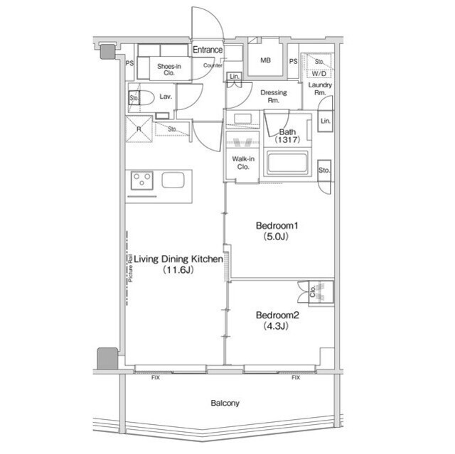 ザ・パークハビオ渋谷クロスの間取図