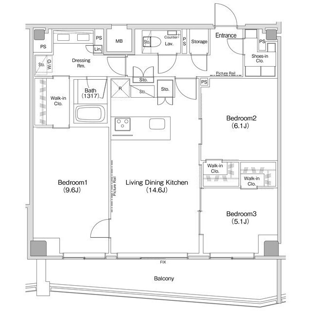 ザ・パークハビオ渋谷クロスの間取図