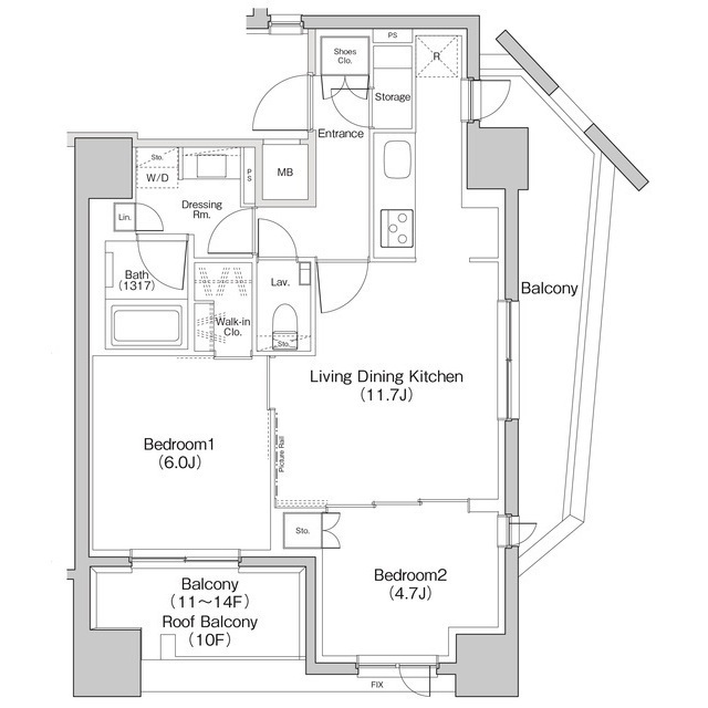 ザ・パークハビオ荏原中延プレイスの間取図