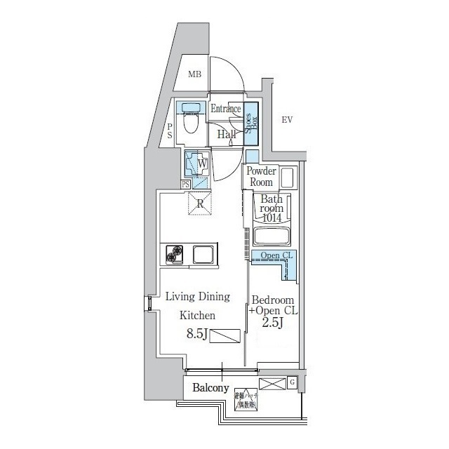 デュオフラッツ品川戸越の間取図
