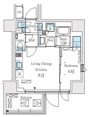プライムガーデン恵比寿南の間取図