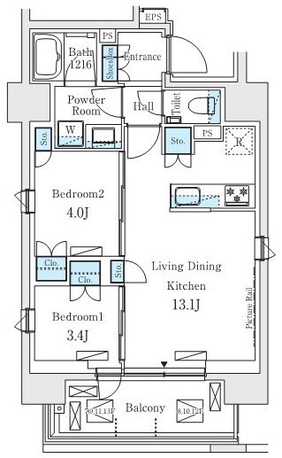 プライムガーデン恵比寿南の間取図