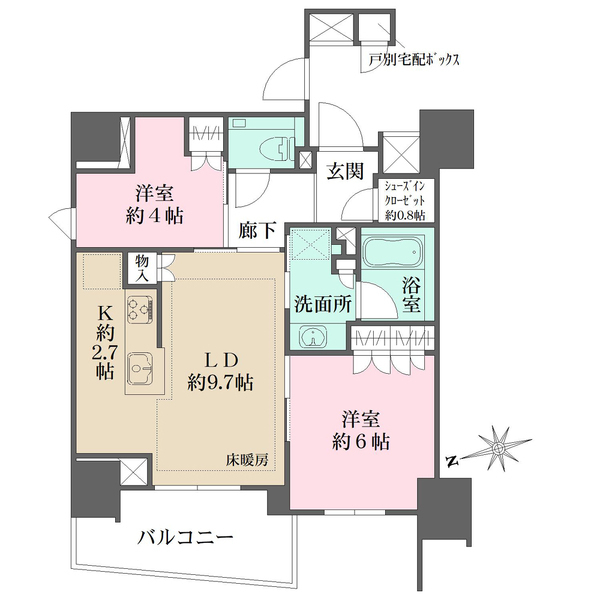 ザ・パークハウス品川荏原中延の間取図