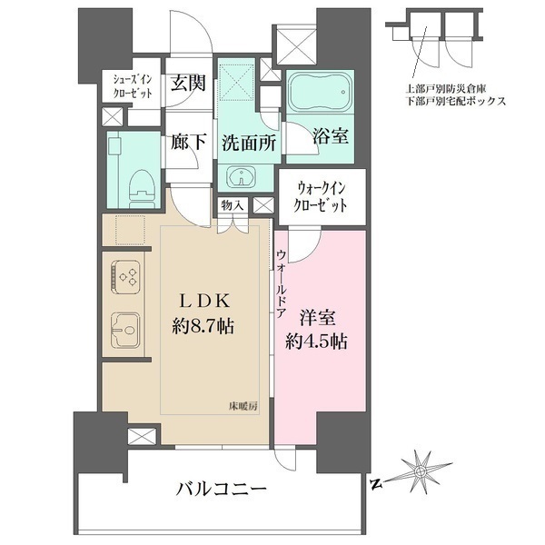 ザ・パークハウス品川荏原中延の間取図
