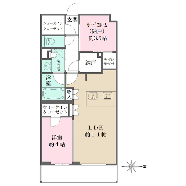 Ｌａ　Ｐｅｒｌａ　ＪｉｙｕｇａｏｋａＩＩの間取図