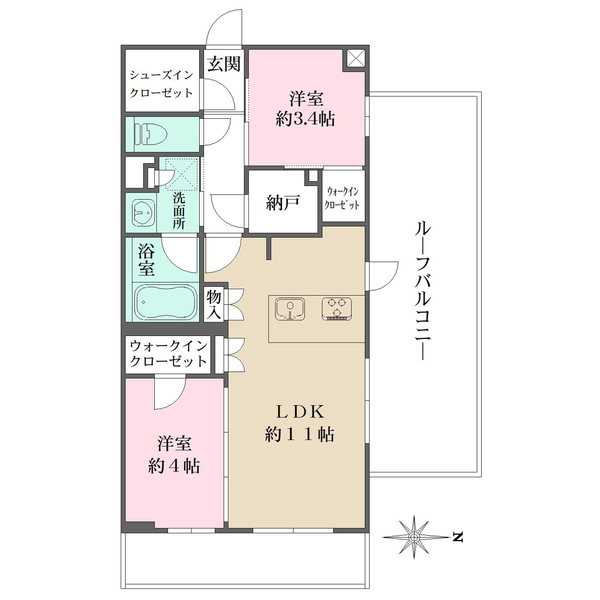 Ｌａ　Ｐｅｒｌａ　ＪｉｙｕｇａｏｋａＩＩの間取図