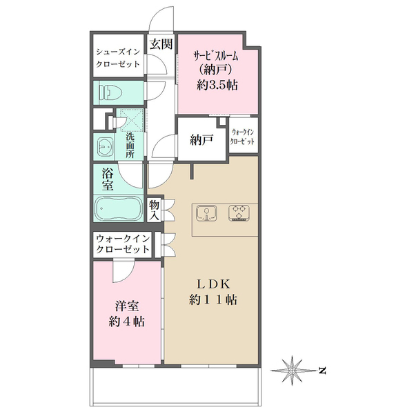 Ｌａ　Ｐｅｒｌａ　ＪｉｙｕｇａｏｋａＩＩの間取図