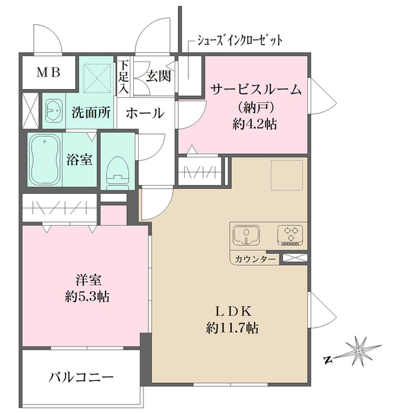 Ｌａ　Ｐｅｒｌａ　桜新町の間取図