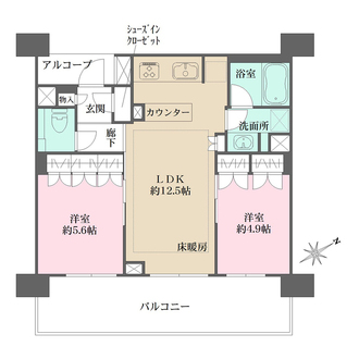 ＢＥＬＩＳＴＡ目黒不動前の間取図
