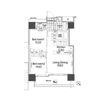 パークハビオ赤坂タワーの間取図