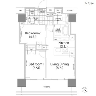 パークハビオ赤坂タワーの間取図