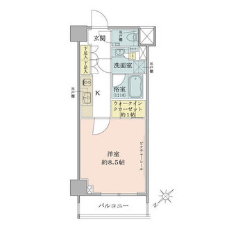 ザ・パークワンズ目黒不動前の間取図