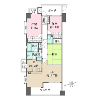 イクス・コア桜新町の間取図