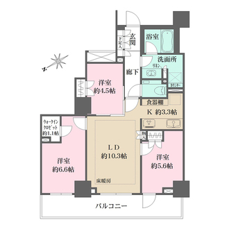 ザ・パークハウス三田ガーデン　タワー棟の間取図
