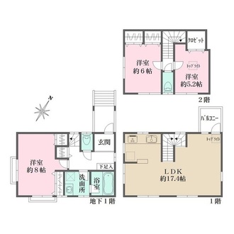 目黒区上目黒２丁目戸建の間取図