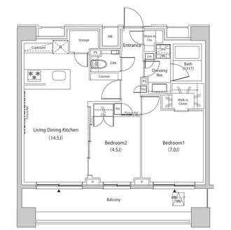 ザ・パークハビオ目黒プレイスの間取図