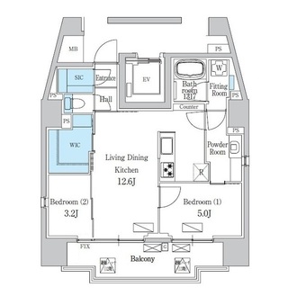 デュオフラッツ品川戸越の間取図