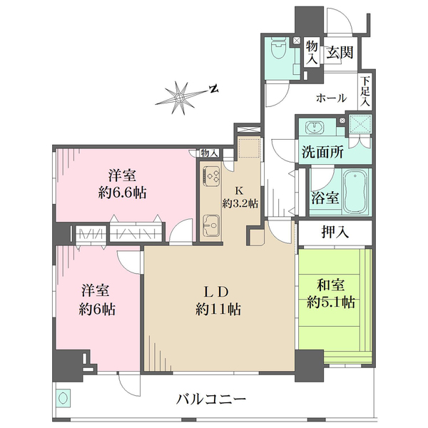 リリーベル門前仲町の間取図