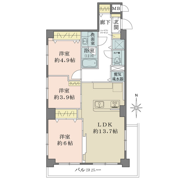 マンション東陽の間取図