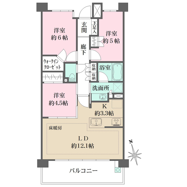 リーフィアレジデンス狛江東和泉の間取図