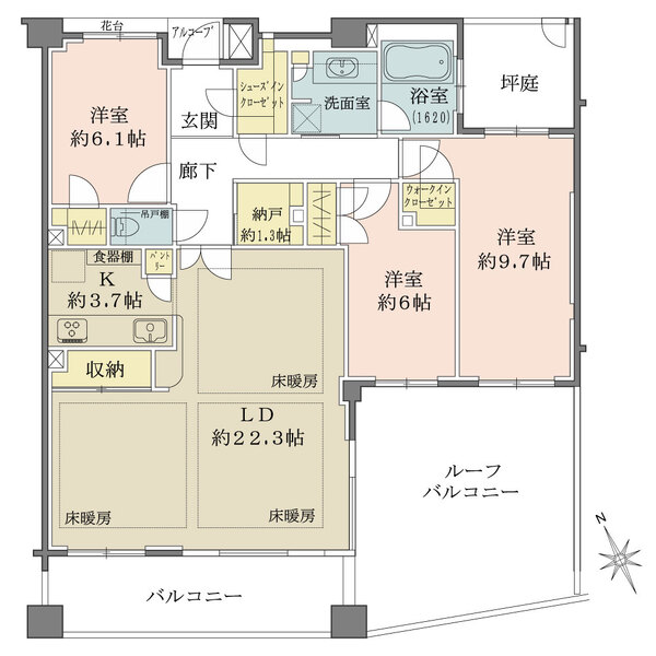 プランヴェール等々力緑地の間取図