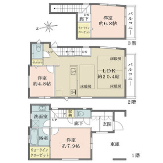 B号棟の間取図