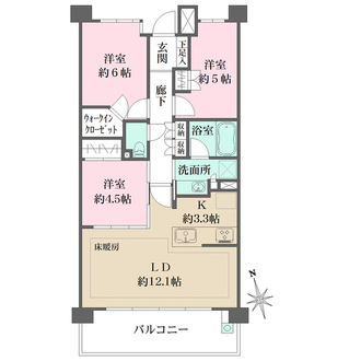 リーフィアレジデンス狛江東和泉の間取図