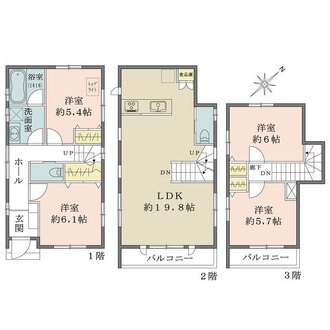 １号棟の間取図