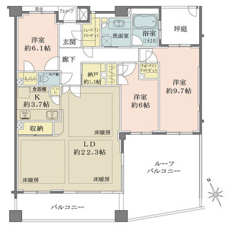 プランヴェール等々力緑地の間取図