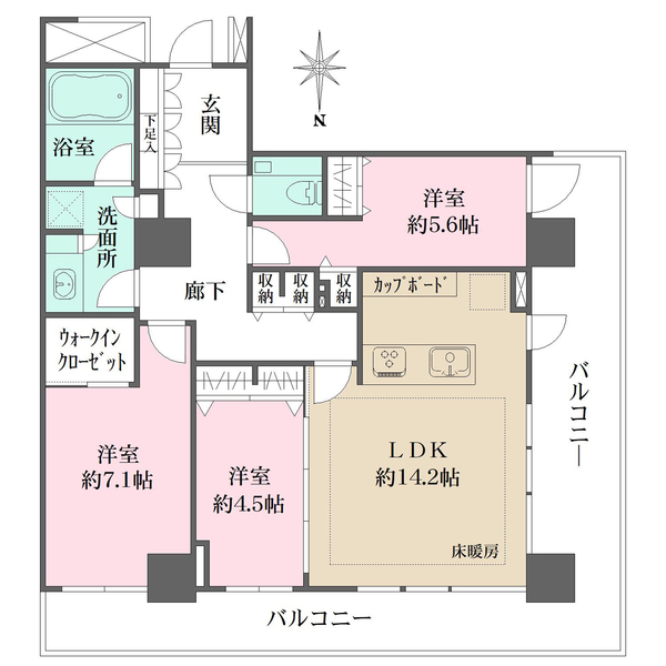 ザ・リバープレイスイーストタワーの間取図