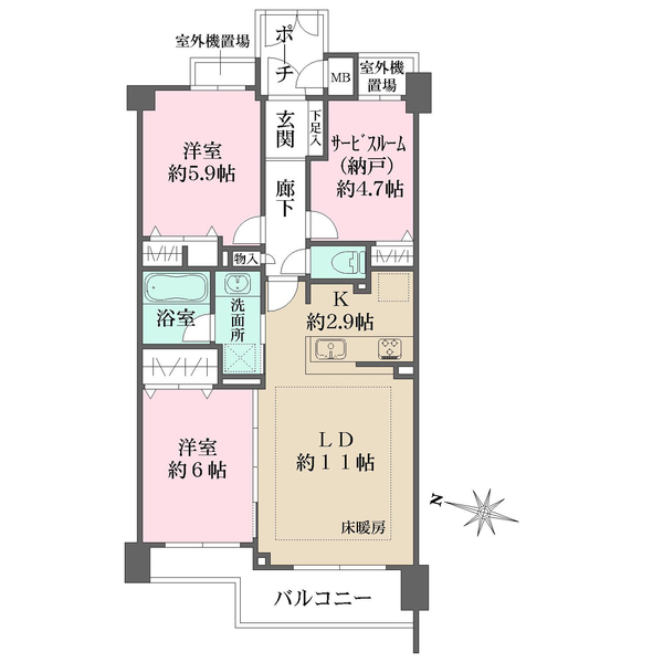 ディアナコート八雲の間取図
